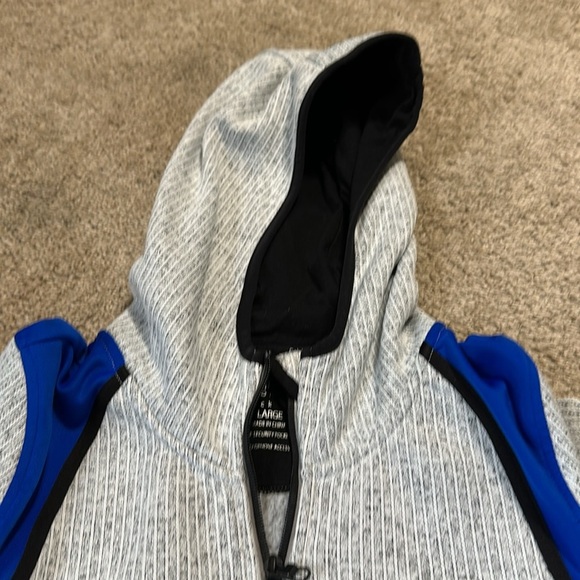 Calvin Klein Performance Full Zip Jacket Hoodie Large  Gray/Black/Blue - Picture 3 of 7